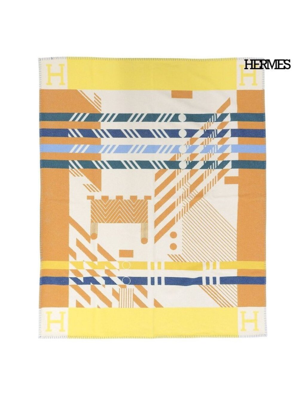 Hermes Avalon Plaid Large Throw Blanket